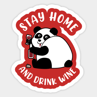 Panda Drinks Wine Sticker